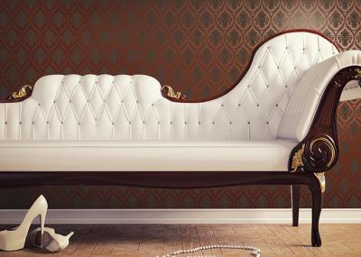 Concise Damask Printing Room Decoration European Style Wallpaper Moisture - Proof