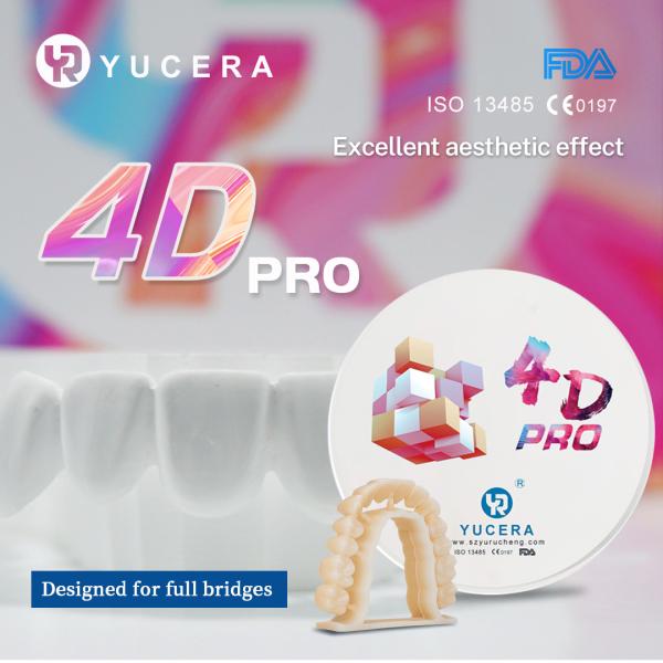 Bloque de zirconia Yucera 4D Pro para coronas y puentes dentales