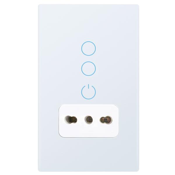 10A Italian Wall Socket 50Hz / 60Hz 2 Gang Wifi Switch With Socket