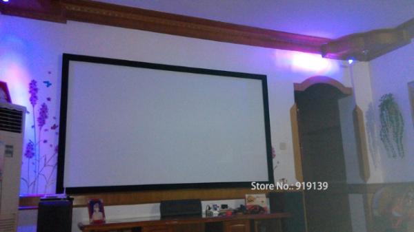 Matt White Projection Screen 100 Inch Fixed Frame 16:9 HD Projector Fabirc High Quality