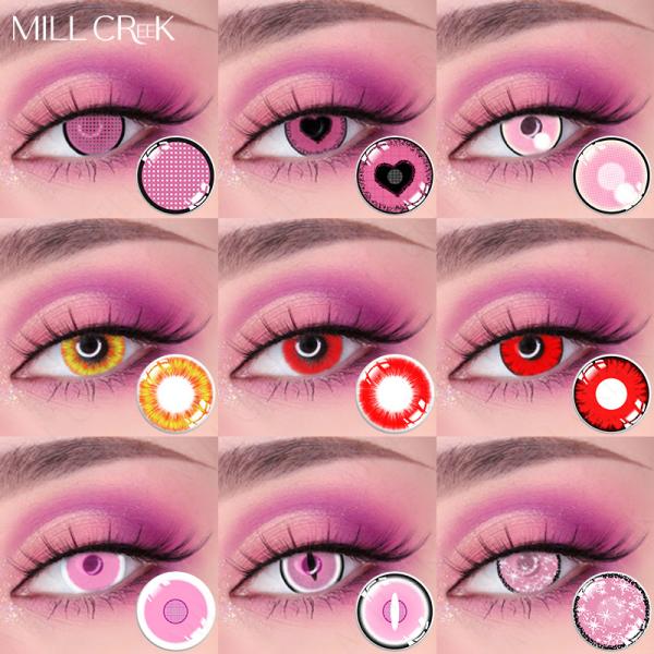 Красный зеленый костюм духа Брауна голубой покрасил контакты на хеллоуин