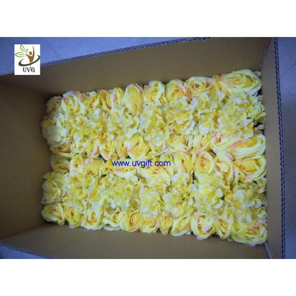 UVG fashionable artificial flower mat carpet in roses and hydrangeas for wedding backdrop wall decoration CHR1136