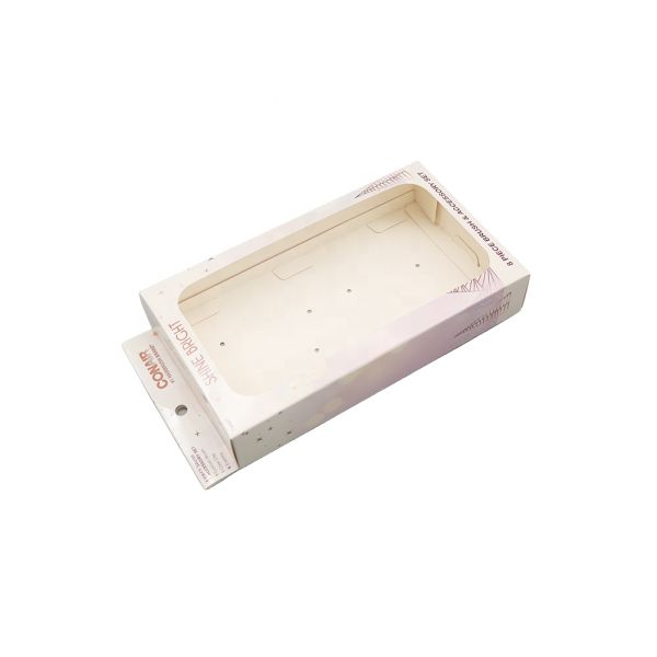 Eco-Friendly Recycled Ivory Board Paper Box with Transparency Lid for Custom Size Packaging