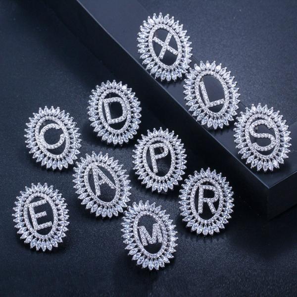 Fashion CZ Letter Earrings Jewelry Christcross-row Earrings necklace jewelry set