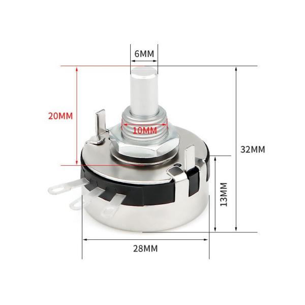 WTH118-2W 100k Dual Gang Potentiometer с переключателем углеродного линейного переменного вращения