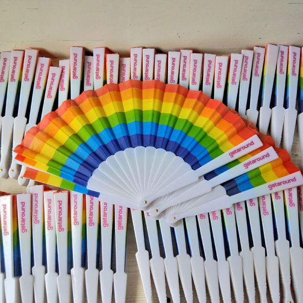 Customized Logo Bamboo Silk Hand Fans Wedding Favor Fan With Gift Box