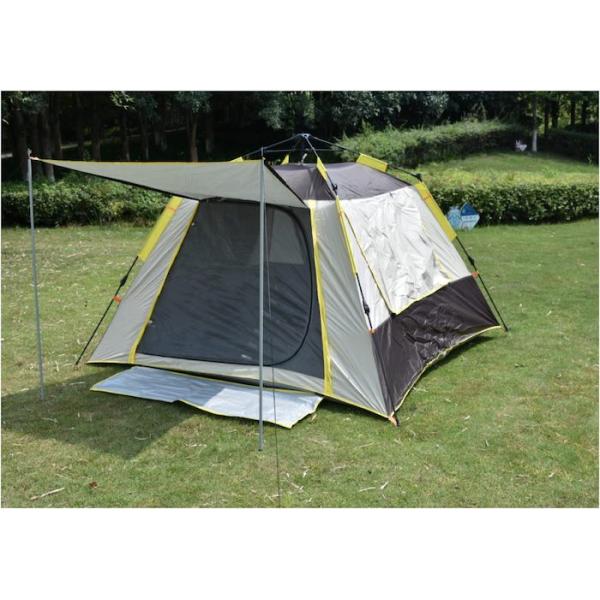 210*210*145CM Серое водонепроницаемое покрытое 190T полиэстером Автоматические на открытом воздухе кемпинговые палатки Pop Up Sun Shade Tent Silver PU2000MM