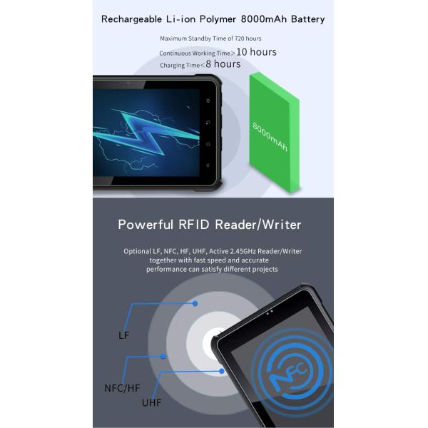 IP67 Handheld PDA Scanner Industrial Tablet Rugged 8.0 Inch Touch Screen For Warehouse