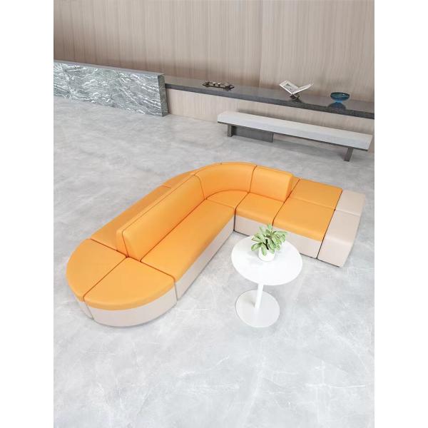 Hotel Lobby Reception Sofa Set Solid Wood Fabric Reception Room Furniture