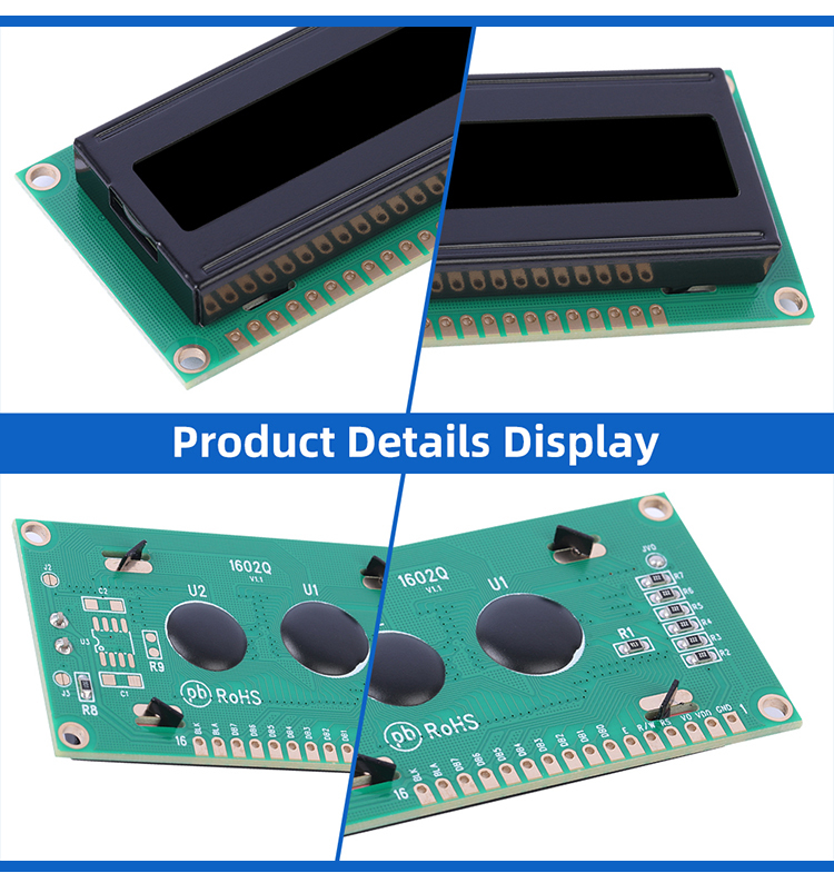 DFSTN black film 1602Q 16X2 Character LCD Display Module 2*16 ST7066U Liquid Crystal Display