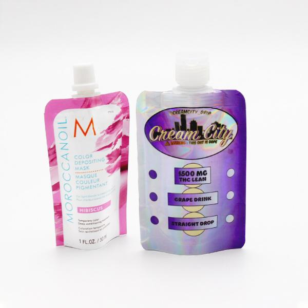 CBD Custom Weed Packaging THC Liquid Weed Packaging Bag Smell Proof Custom Printing Spout Pouch