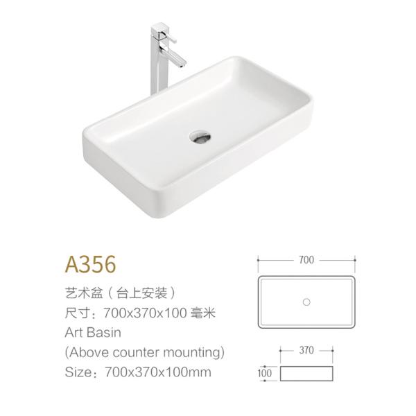 Белый встречный верхний таз сосуда прямоугольника раковины 700mm Bathroom 300mm керамический