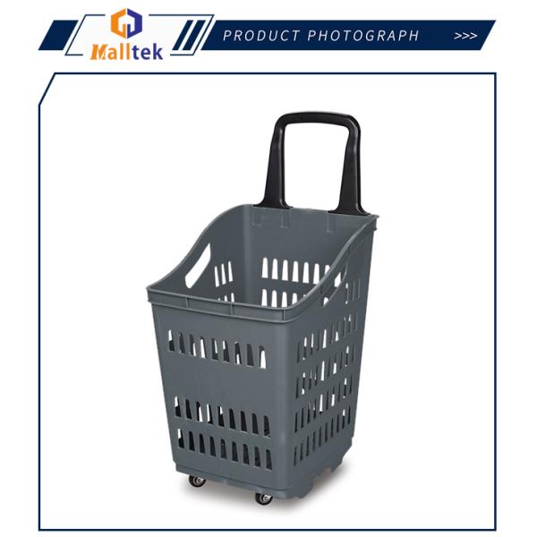 Hipermercado 4 ruedas de poliestireno de plástico ligero cesta rodante