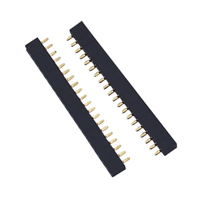 Gold Flash PA6T 1U Female Pin Header Connector PCB 2.0mm Pitch