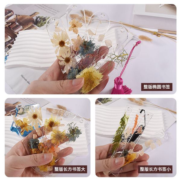 DIY crystal dropper resin mirror rectangular oval full page bookmark hanging pendant silicone mold