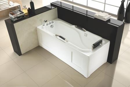 Bubble Massage Rectangle Air Jet Whirlpool Bathtubs Center Drain Alcove Air Jet Tub