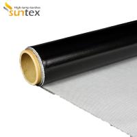 Tissu enduit de silicone latéral simple de silicone de noir de tissu de fibre de verre