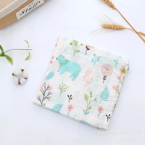 Environmental Friendly Muslin Toddler Blanket , Bamboo Muslin Wraps No Fluorescent