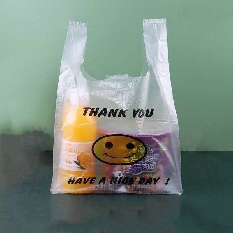 Commercial Plastic Bag Shopping Plastic Grocery T-Shirt Bags with Logos