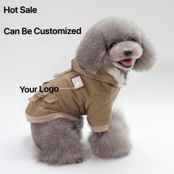 Solid Color Luxury Puppy Winter Clothes S-XXL Cat Dog Winter Coat With Hood