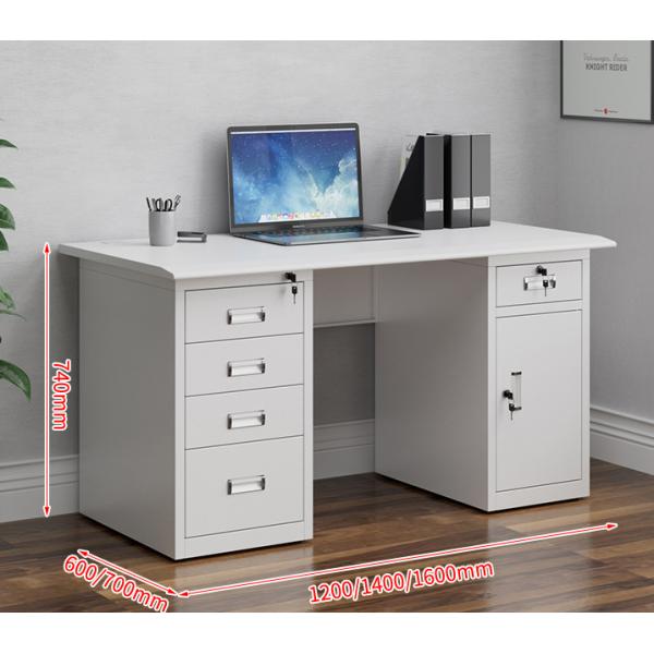 Muebles comerciales Escritorio de acero Escritorio de computadora único con cajón de cierre