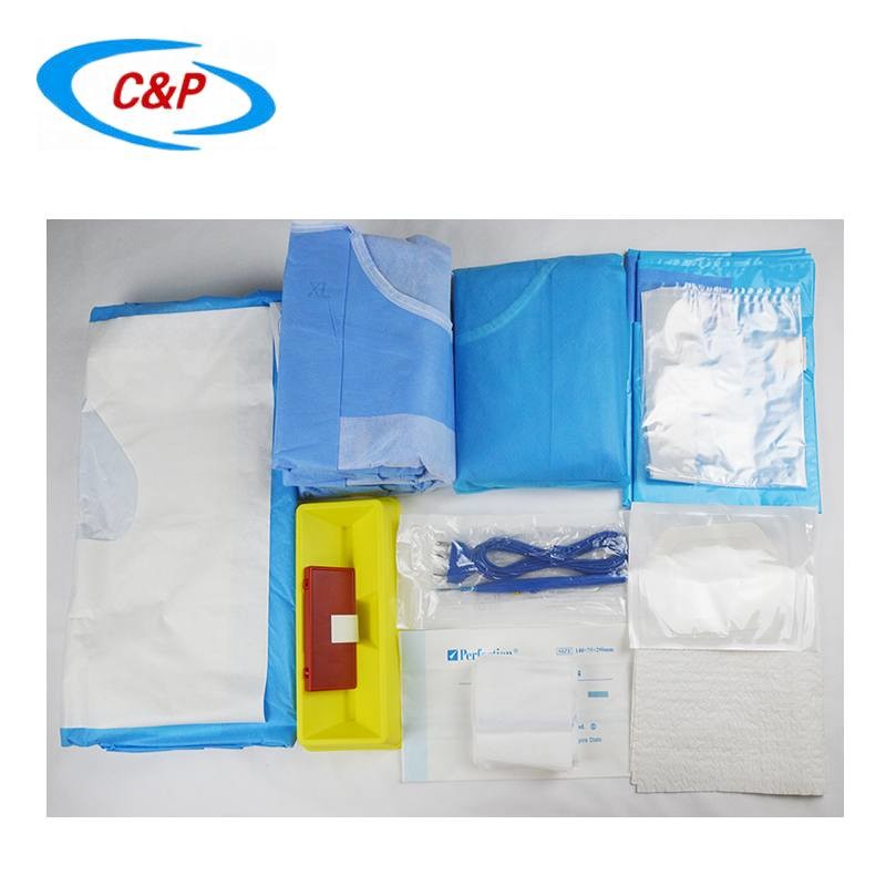 Nonwoven хирургические кесаревы задрапировывают стандарт EN13795 ткани пакета голубой