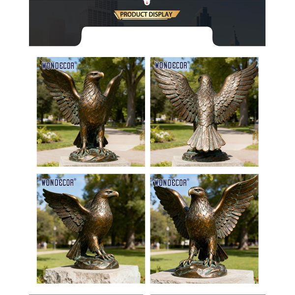 Outdoor Large Retro-style Bronze Eagle Sculpture