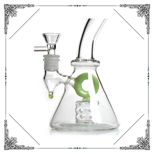 Glass Water Bubbler Holes Perc Heady Mini Smoking Water Pipes American Fluorescence Green and Purple