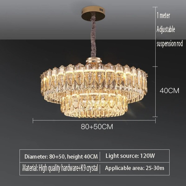 Led Light Bedroom Lamps Ceiling Modern Luxury Crystal Lamp Villa Living Room Pendant Light (WH-CY-270)