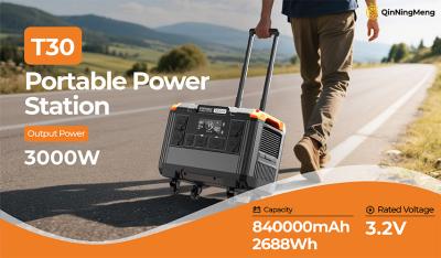 LCD Display 3000W 2688Wh LiFePo4 Portable Solar Power Station with Pure Sine Wave Inverter MPPT Controller and EU US Plug Types
