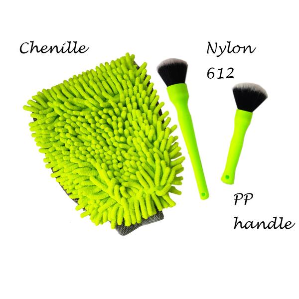 Green Cloth Mitt Car Cleaning Brushes 25cm Chenille Gloves Automotive Wash Brush