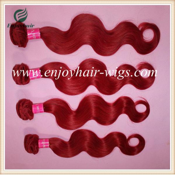 Peruvian 5A virgin remy hair weave ,red color Body wave hair weft 10''-26''length