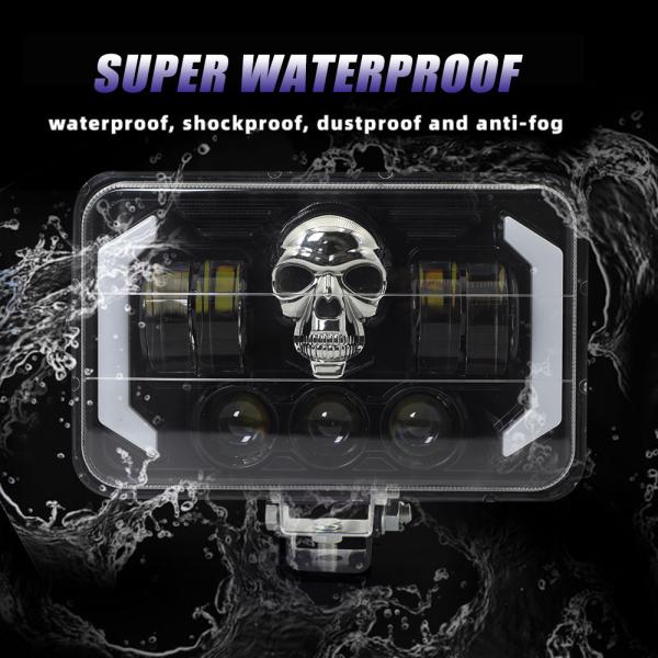 Skull 5 Inch Aluminum 80V Muti Color Universal Motorcycle LED Fog Light