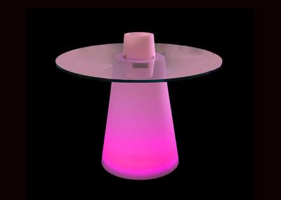 Colors Changing Glass Top LED Cocktail Table High Standing Poseur Bar Club Use