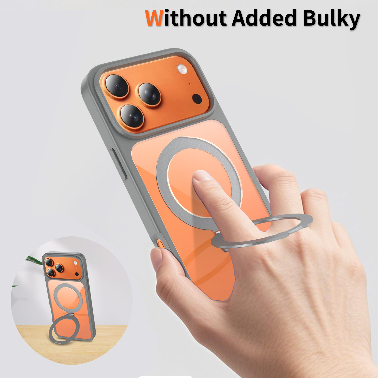 Factory OEM ODM Magnetic Ring Stand Phone Case Shockproof Clear Back Protective Shell Support Custom Logo Packaging Color