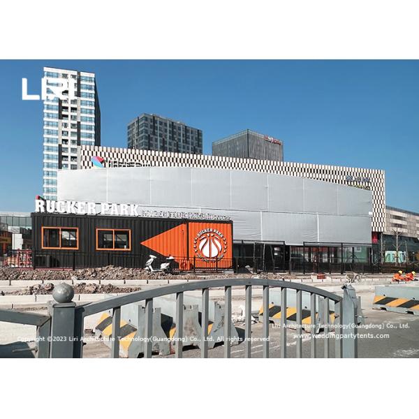 Class B1 Aluminum Basketball Court Tent Heavy Duty Electric Push Pull Structure