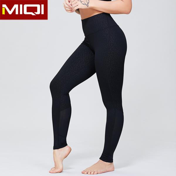 Mesh Sexy Embossing Miqi  High Waisted Athletic Leggings