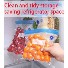 Vacuum Food Saver Bag, Reusable Freezer Bags, Vac Seal Bag Double Lock Zipper Keep fresh