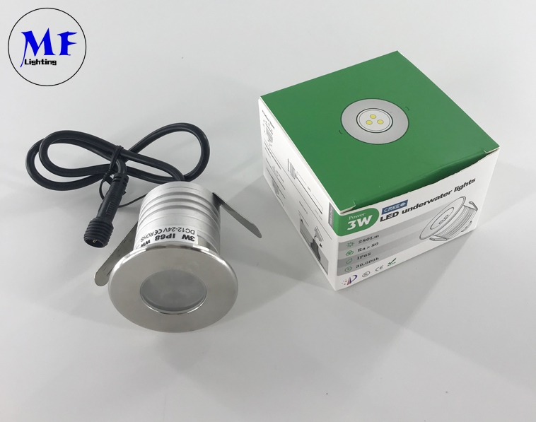 3W DC12-24V IP67 Садовый полный свет водонепроницаемый 280lm Подводная 45 угол луча Внешний