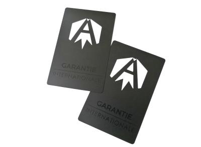 Matt Black Membership Card Custom Steel VIP Pass Cut Out Logo