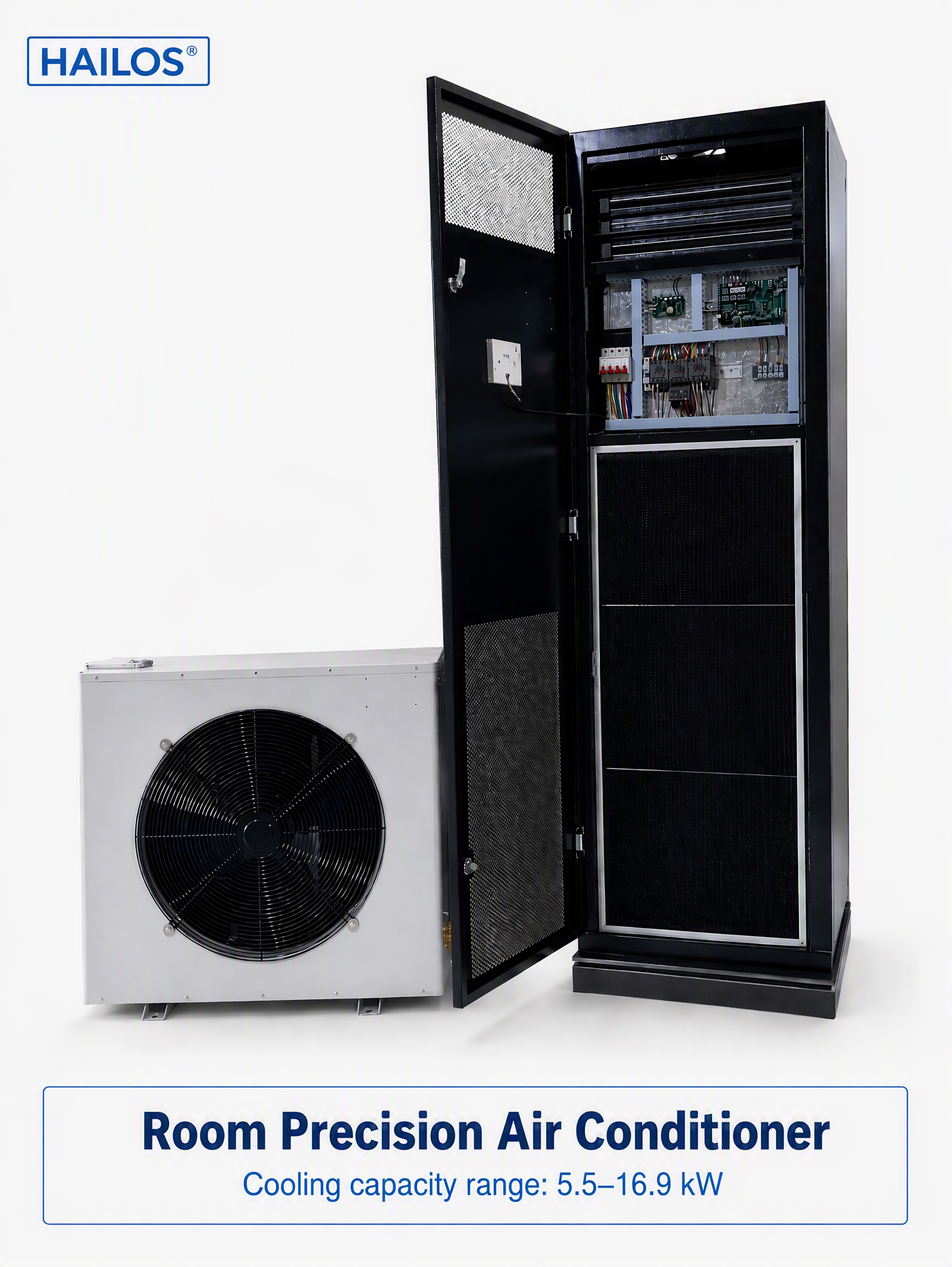 12.8kW Small Room Precision Air Conditioner Constant Temp Humidity CRAC Unit For Edge Server Room