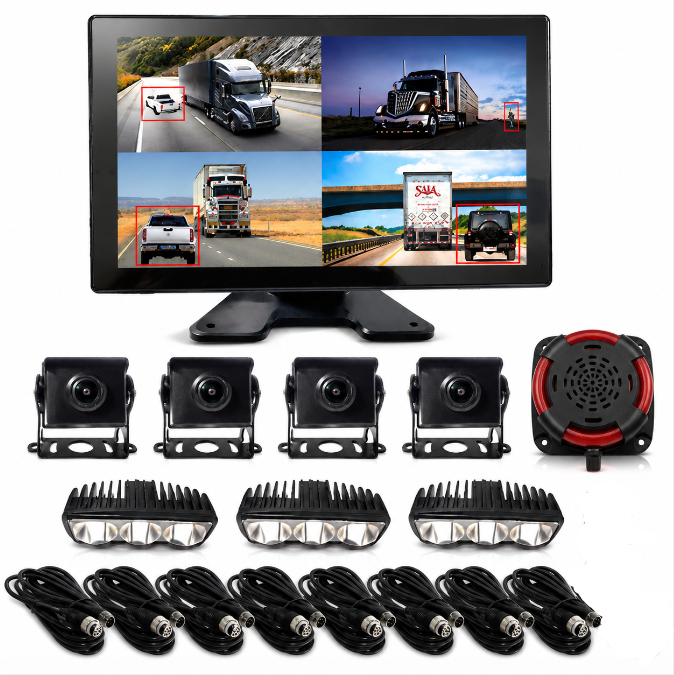 10.1 Inch Touch DVR Monitor with 360 AI BSD and LED Alarm Reduces Accidents for Forklifts Trucks Agricultural Vehicles