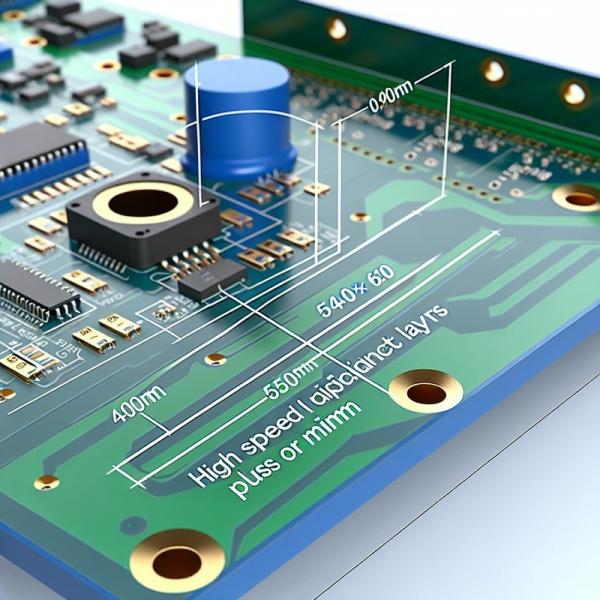 HDI PCBボード 540x620mm 高速、0.06mm層ずれ