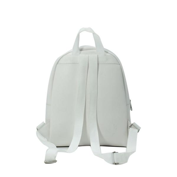 25cm 31cm Womens Waterproof Backpack PU White Backpack With Gold Zipper