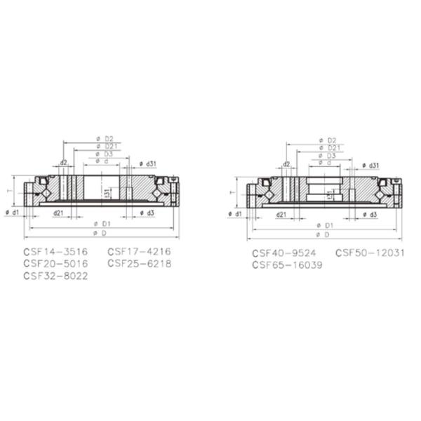 CSG14/CSF14 Crossed Roller Bearings cross reference bearings 9x55x16.5mm industrial robots bearing China supplier