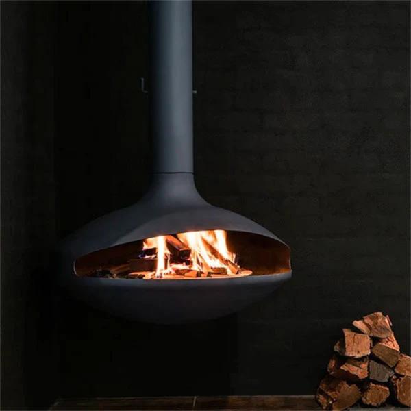 Suspended Freestanding Wood Burning Hanging Fireplace Modern