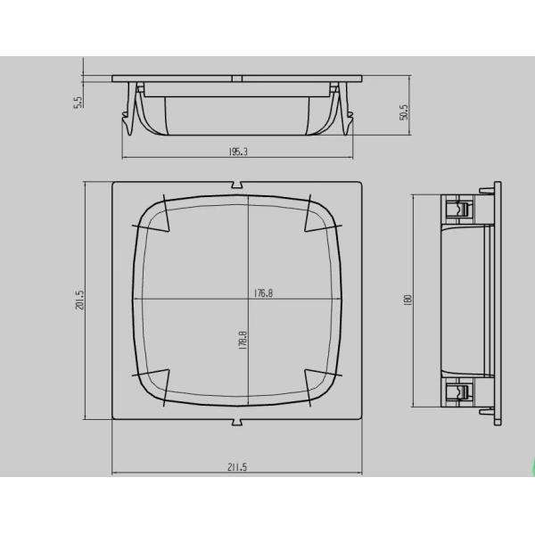211.5*201.5*50.5мм квадратный корзины карман для Benier Overhead Proofer