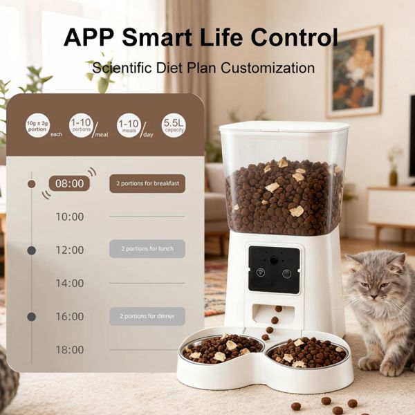 Hot Selling Pet Accessories Large Capacity Automatic Pet Feeder for Cats and