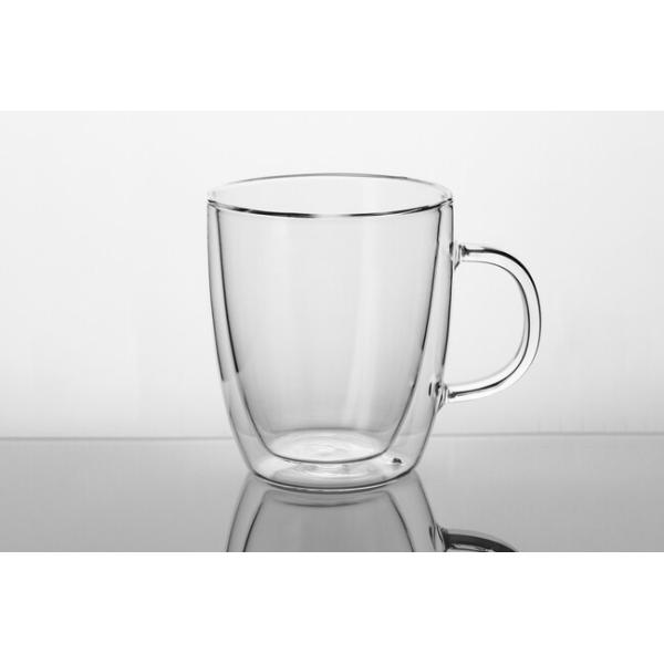 Insulated Double Wall Drinking Glass 360ml Borosilicate Glass Coffee Mugs