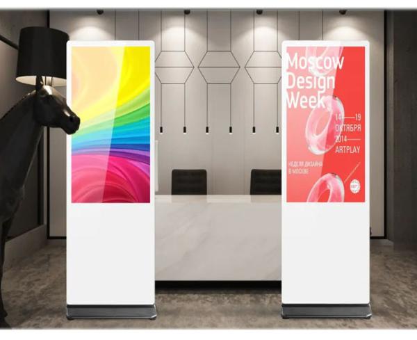 Floor Standing Vertical TV Touch Screen Kiosk 4k Indoor Advertising Player Display